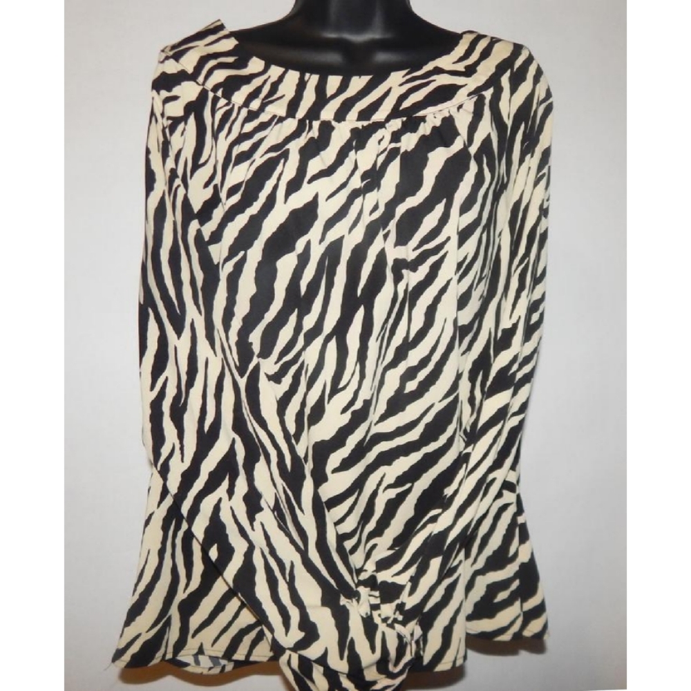 Ninety Tan/Black Zebra Print Shirt XL